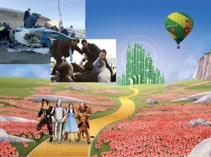 el mago de oz en globo helicoptero